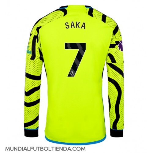 Camiseta Arsenal Bukayo Saka #7 Segunda Equipación Replica 2023-24 mangas largas